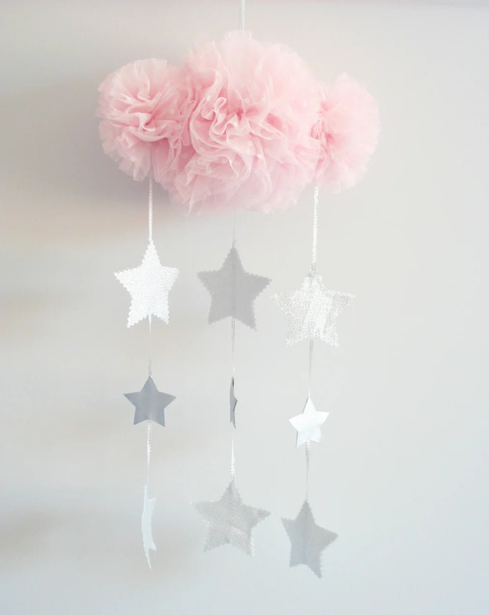 Tulle Cloud Mobile - Pale Pink & Silver - Mimi et Lion